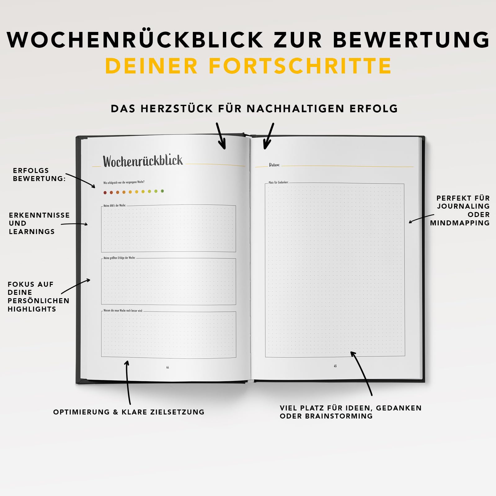 Dirk Kreuter Mindset Journal – 90-Tage Erfolgsjournal & Tagesplaner (Hardcover Notizbuch für Unternehmer, Führungskräfte & Vertriebler) – Fokus, Disziplin & Zielklarheit im Alltag