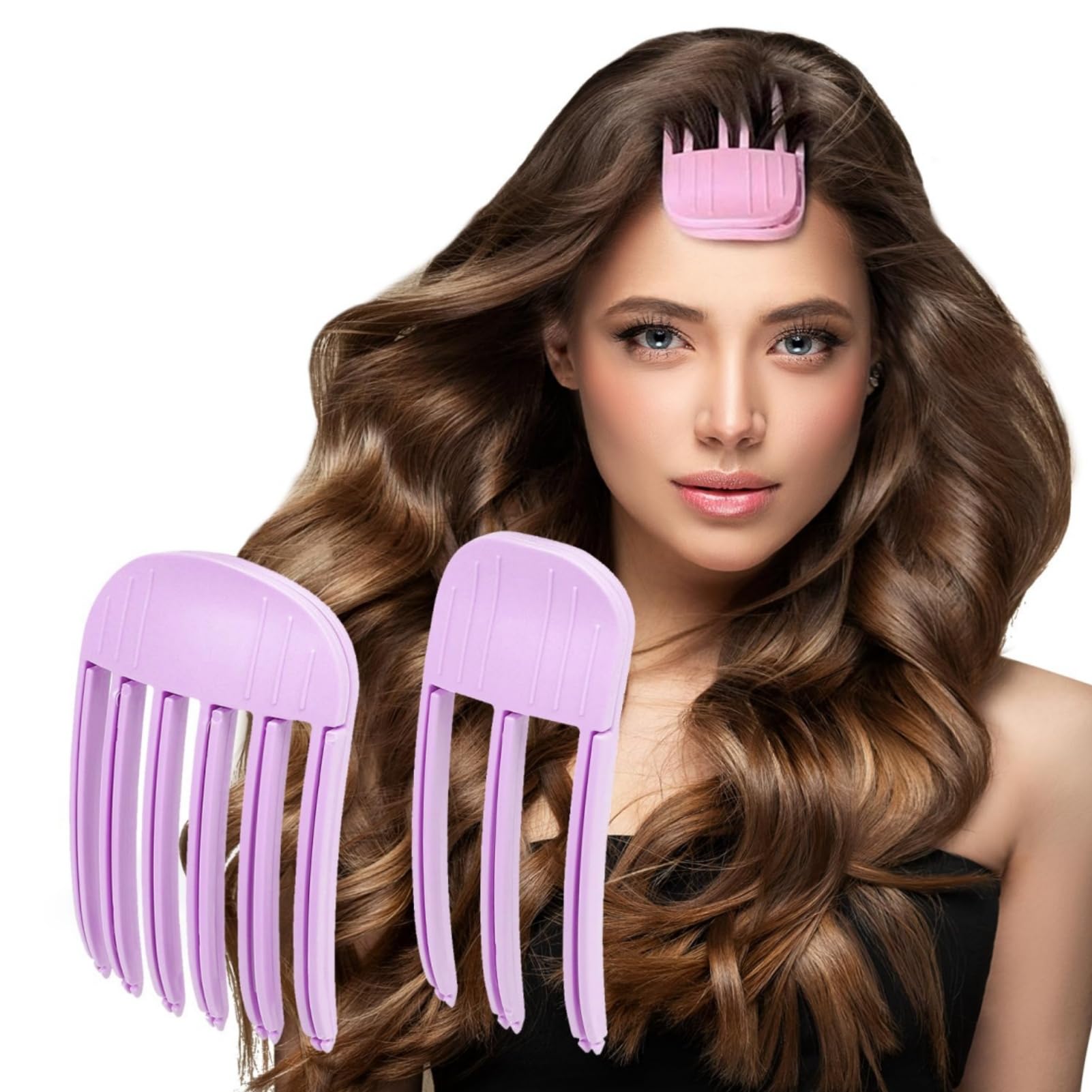 MAKABEE 2Pcs Volumizing Hair Clips for Fluffy Bangs, Easy High Crown Volume Tool for Women, No Crease Hair Root Lifting Clips for a Natural Puffy Lazy and Seamless Hairstyle Without Damaging Hair-image-11
