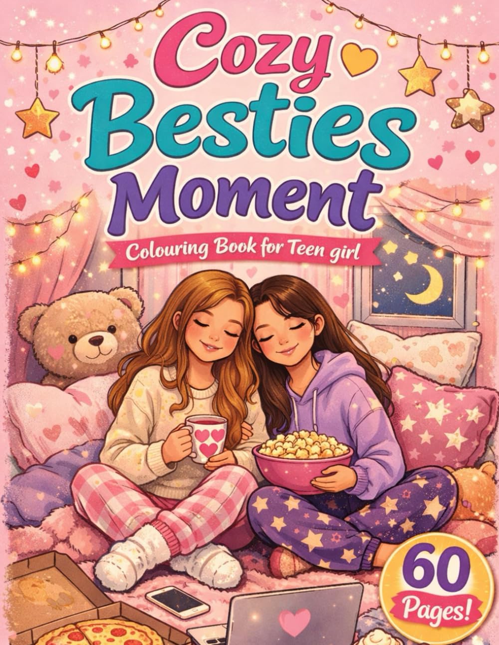 Cozy Bestie Moment Colouring book for Teen girl