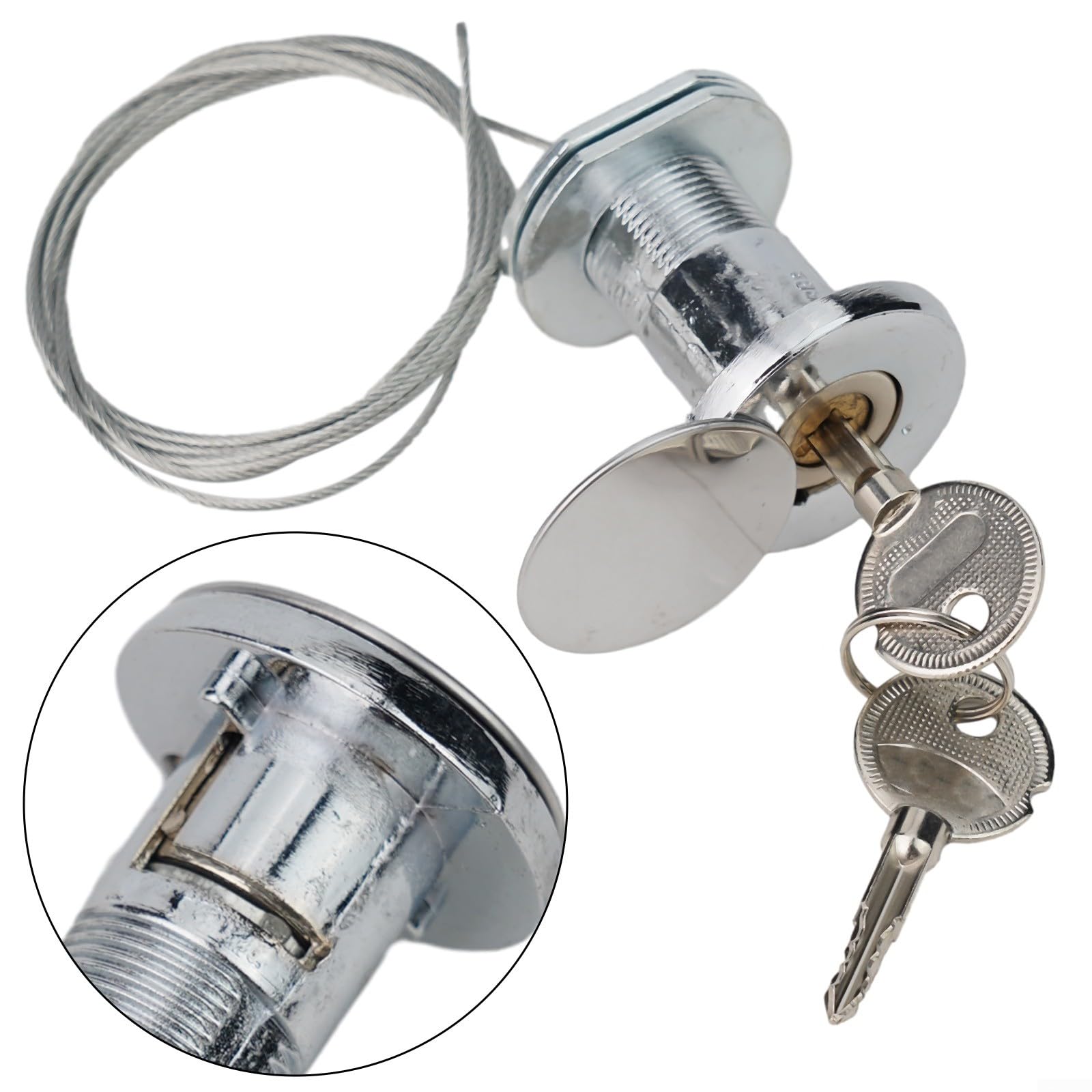 Set di 2 serrature a sgancio rapido per porta del garage, con filo di acciaio, sistema di sicurezza rapido e accesso alle chiavi