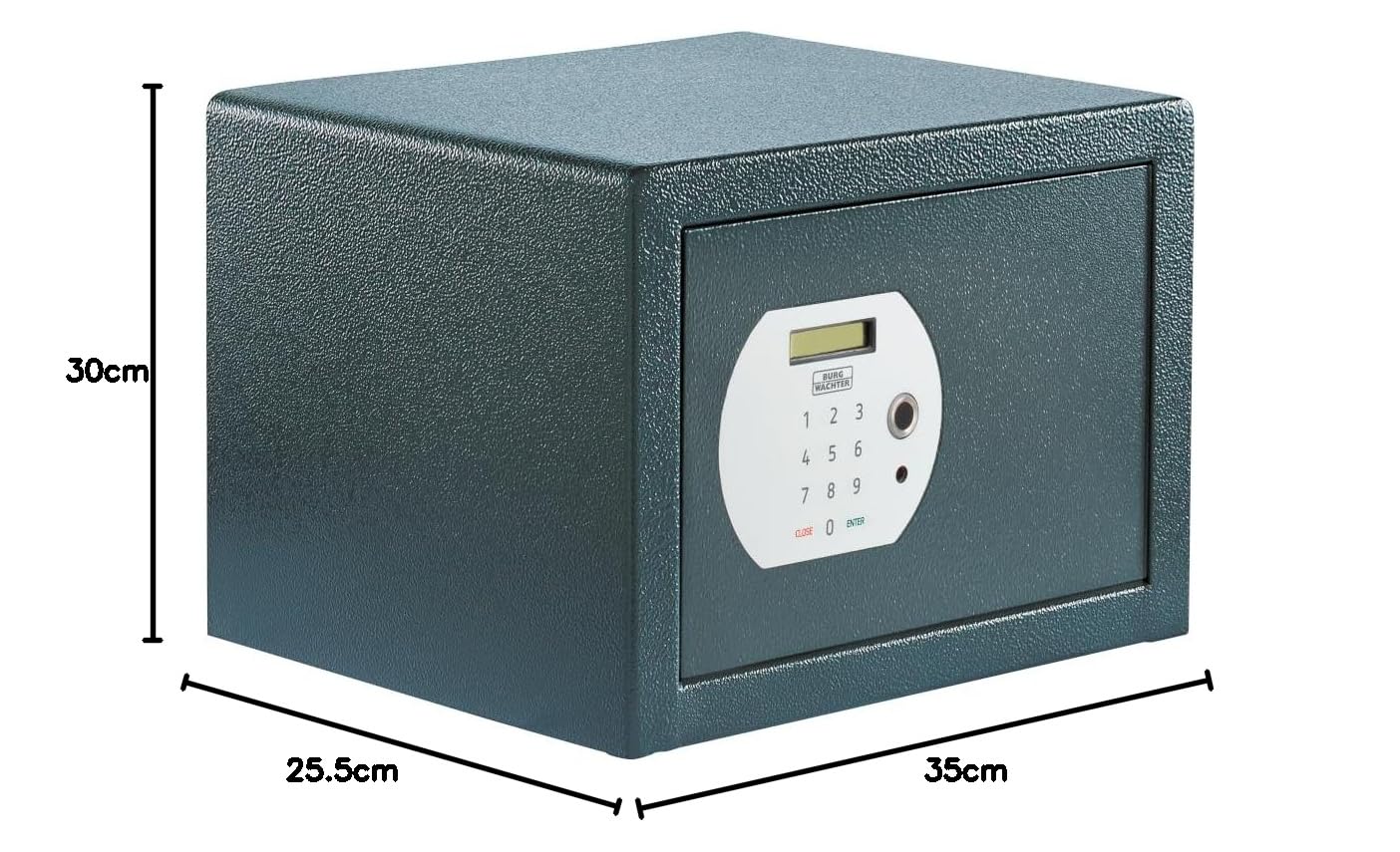 BURG-WÄCHTER Pure-Safe PS 120 E FP - Cassaforte per mobili con serratura elettronica a combinazione e impronte digitali, 20,6 l, 12,8 kg, colore: Antracite
