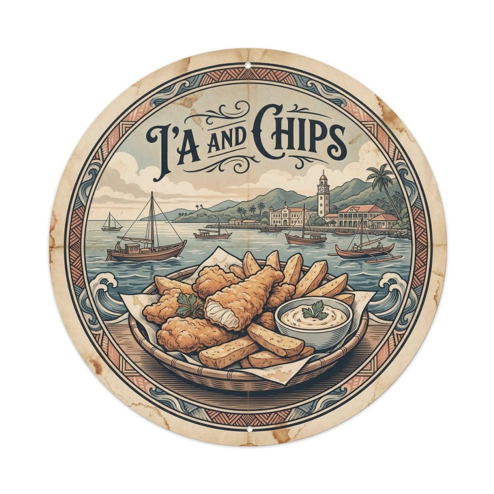 Samoa Fish Chips Takeaway Classic Culture Metal Tin Sign