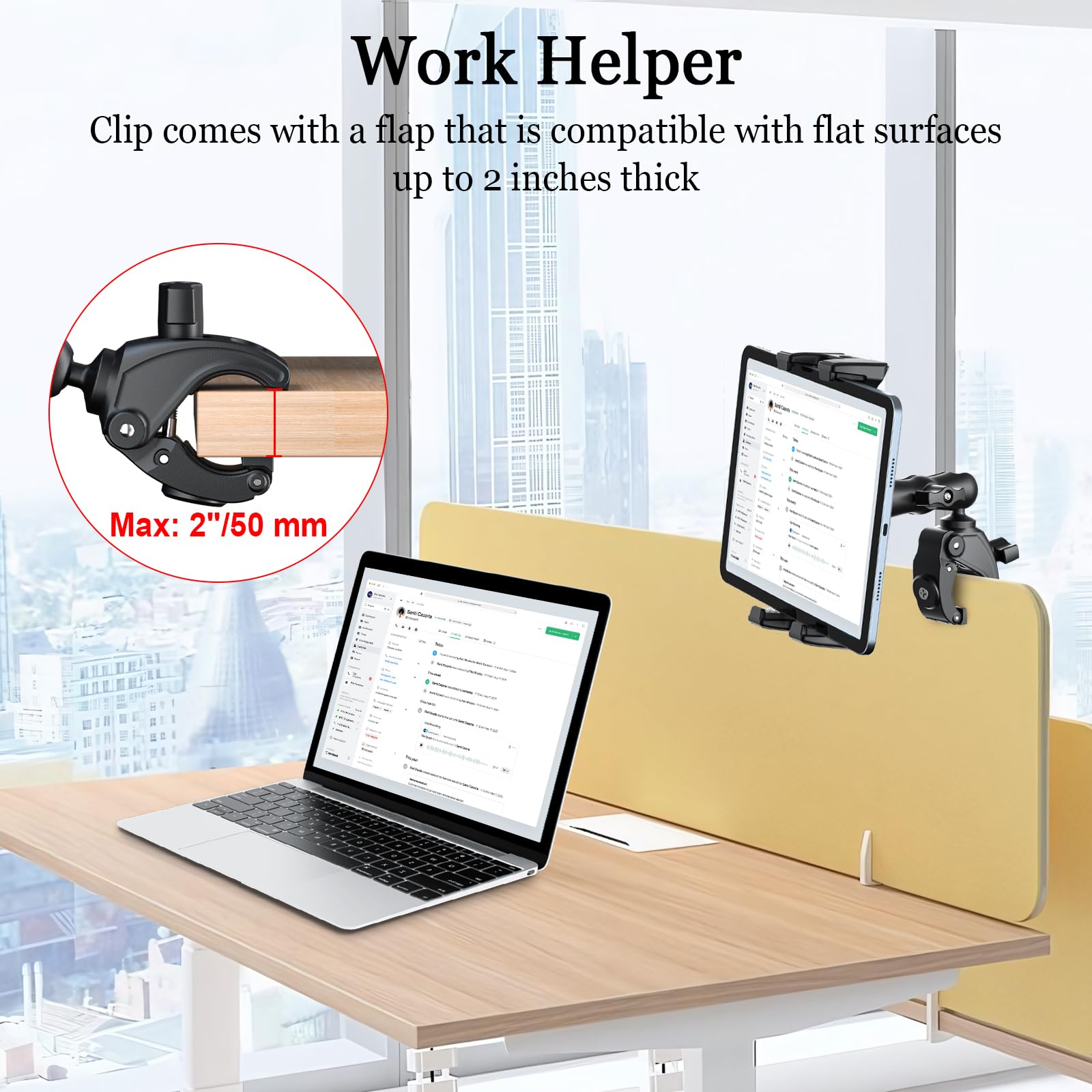 OHLPRO Support pour iPad mic, Support de Tablette pour Tapis de Course, Pieds de Micro Musique Pivotant à 360° Compatible avec 5" - 13" iPad Air Pro Mini Galaxy Tab S9 Kindle Fire Switch