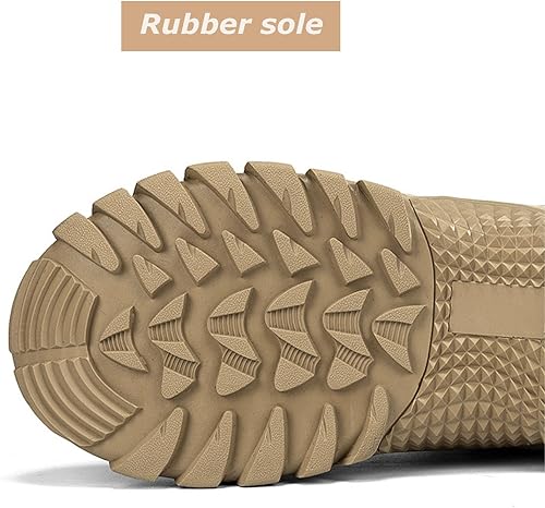 Miniatura 6 de Kervaky Botas tácticas para hombre, cremallera lateral, fáciles de llevar, al aire libre, trabajo, botas militares, botas tácticas para hombres