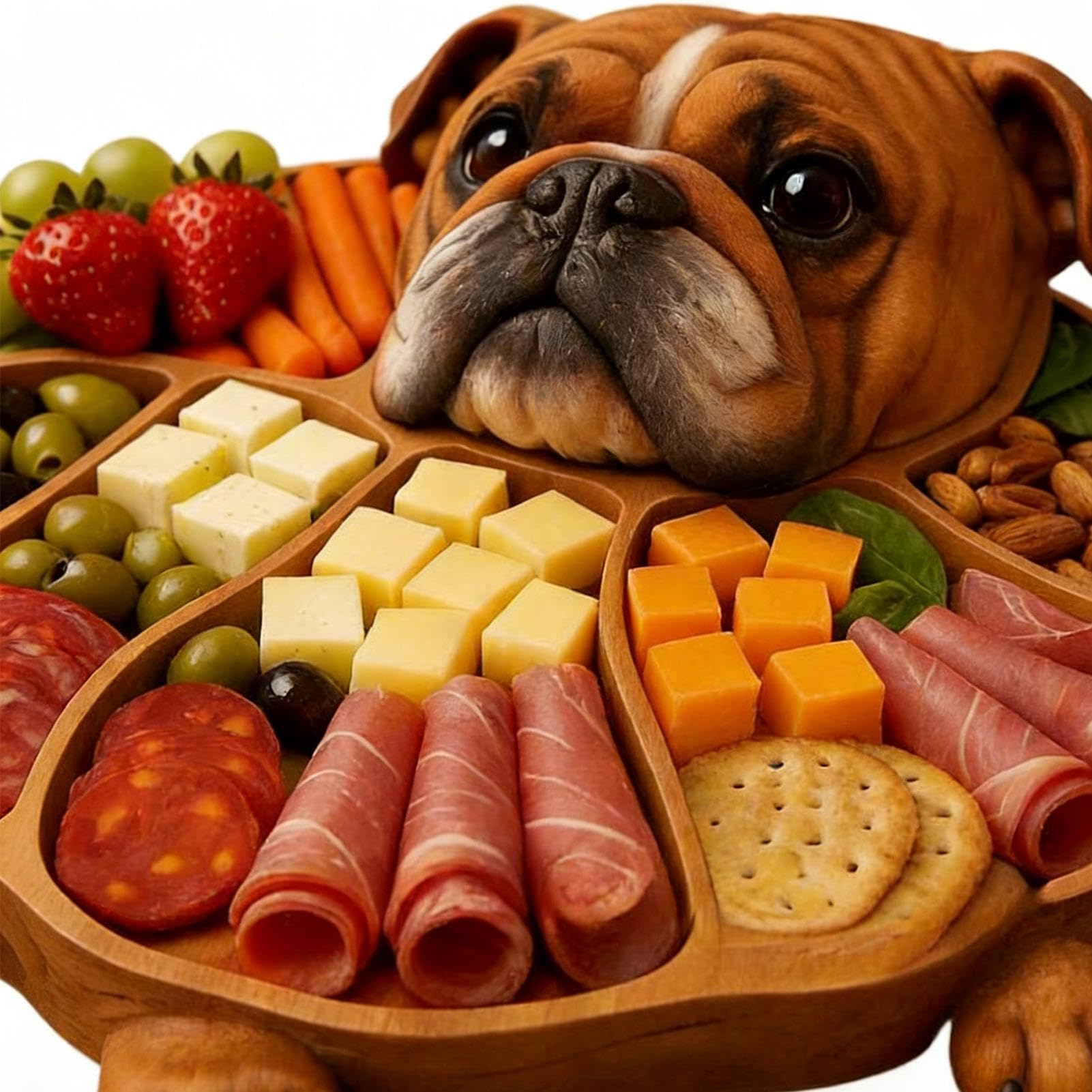 Plateaux en bois – Vaisselle multi-compartiments pour chien