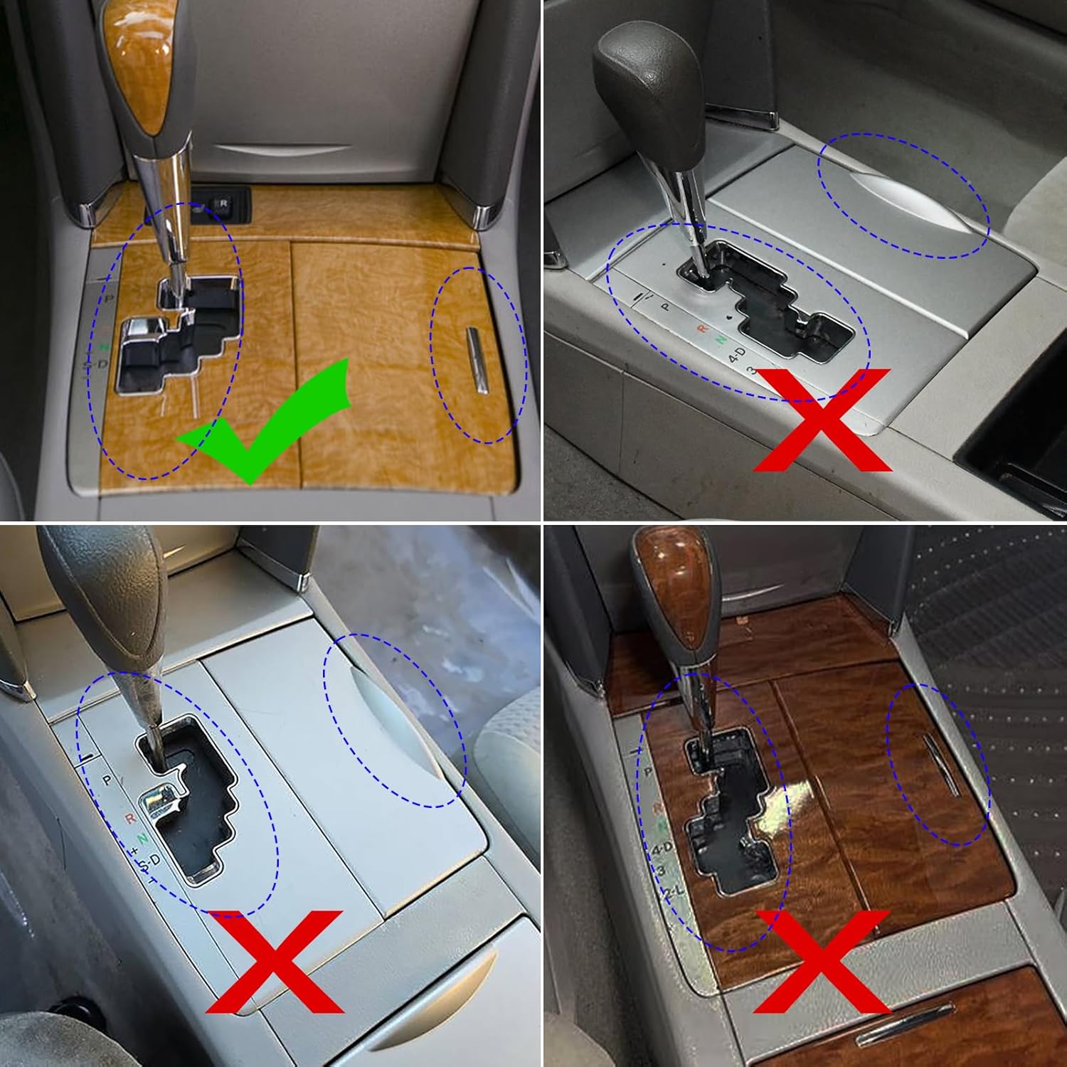 Carbon Fiber Auto Interior Accessories Car Gear Shift Panel Frame Center Console Trim Decal Decoration Set Compatible with Toyota Camry 2007 2008 2009 2010 2011 Black