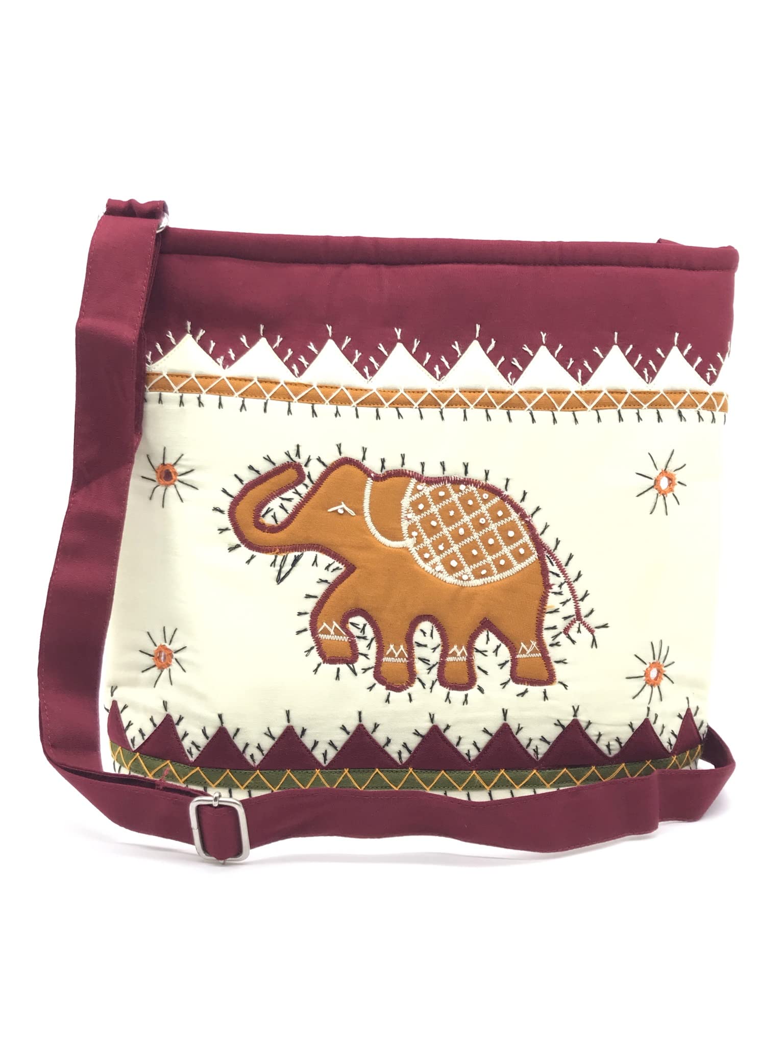 srishopify handicrafts Handmade Women sling bag Cotton Banjara Traditional Ladies side bag (12x10x3 beads and threads work, white) (B09WYQQX8S) Amazon Price History, Amazon Price Tracker