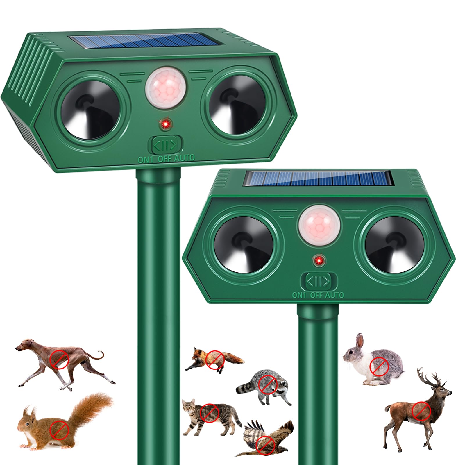 Photo 1 of 2026 Sonic Fortress Pro Deer Repellent Solar Ultrasonic Animal Deterrent Devices Outdoor Squirrel Repellent Cat Deterrent with IP65 Motion Sensor to Scare Raccoon Rabbit Dog Skunk for Garden (2)