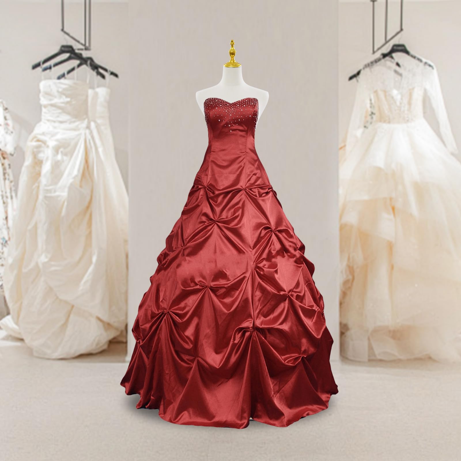 Forma de vestido para mujer, maniquí de pie, ajustable, maniquí, soporte para vestido de novia, soporte de 70 – 130 cm (dorado, cuadrado)