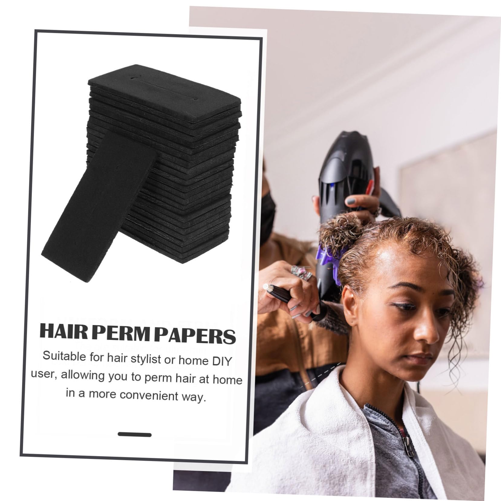 AUTSUPPL 75pcs Perm Hair Heat Insulation Pads Soft Comfortable Hair Perming Mat for Barbershop Salon Home