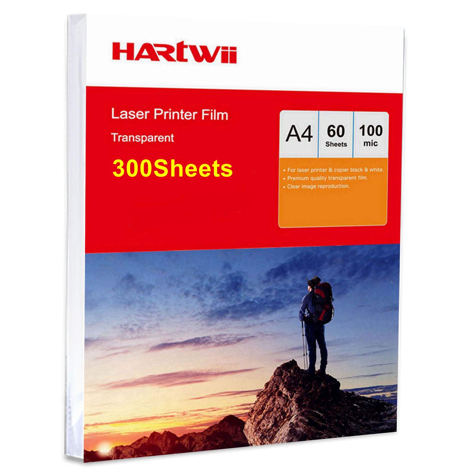 A4 OHP Film Overhead Projector Film - 300 Sheets for Laser Copier Printing Hartwii