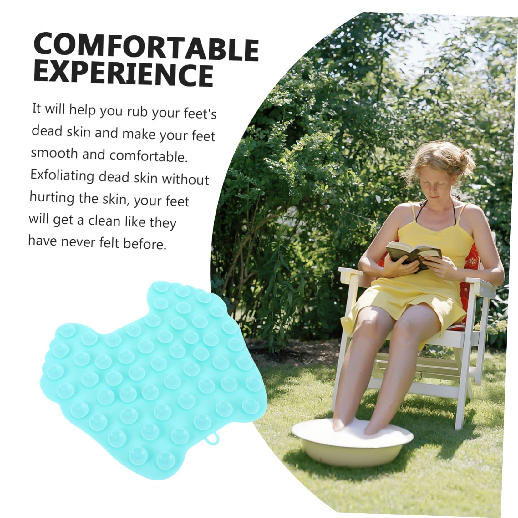 Cepillo de Silicona para Pies Masajeador y Exfoliante Alfombrilla Duradera Antideslizante para Limpieza y Cuidado de Talones Secos Herramienta para Pedicura Ducha Color Azul