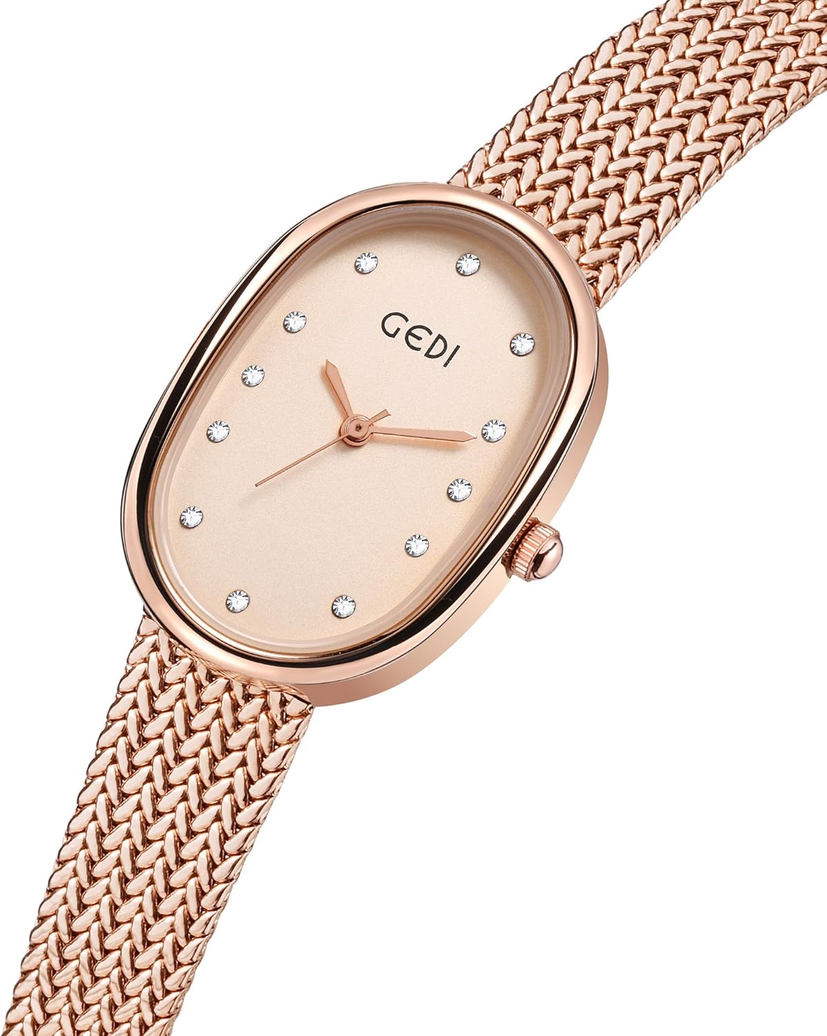 TOOCAT Fashion Elegant Women's Quartz Watch,Oval Dial, Mother-of-Pearl Face, Slim Minimalist Design, Adjustable Stainless Steel Mesh Band，Waterproof Quartz Wristwatch for Female Student - Image 4