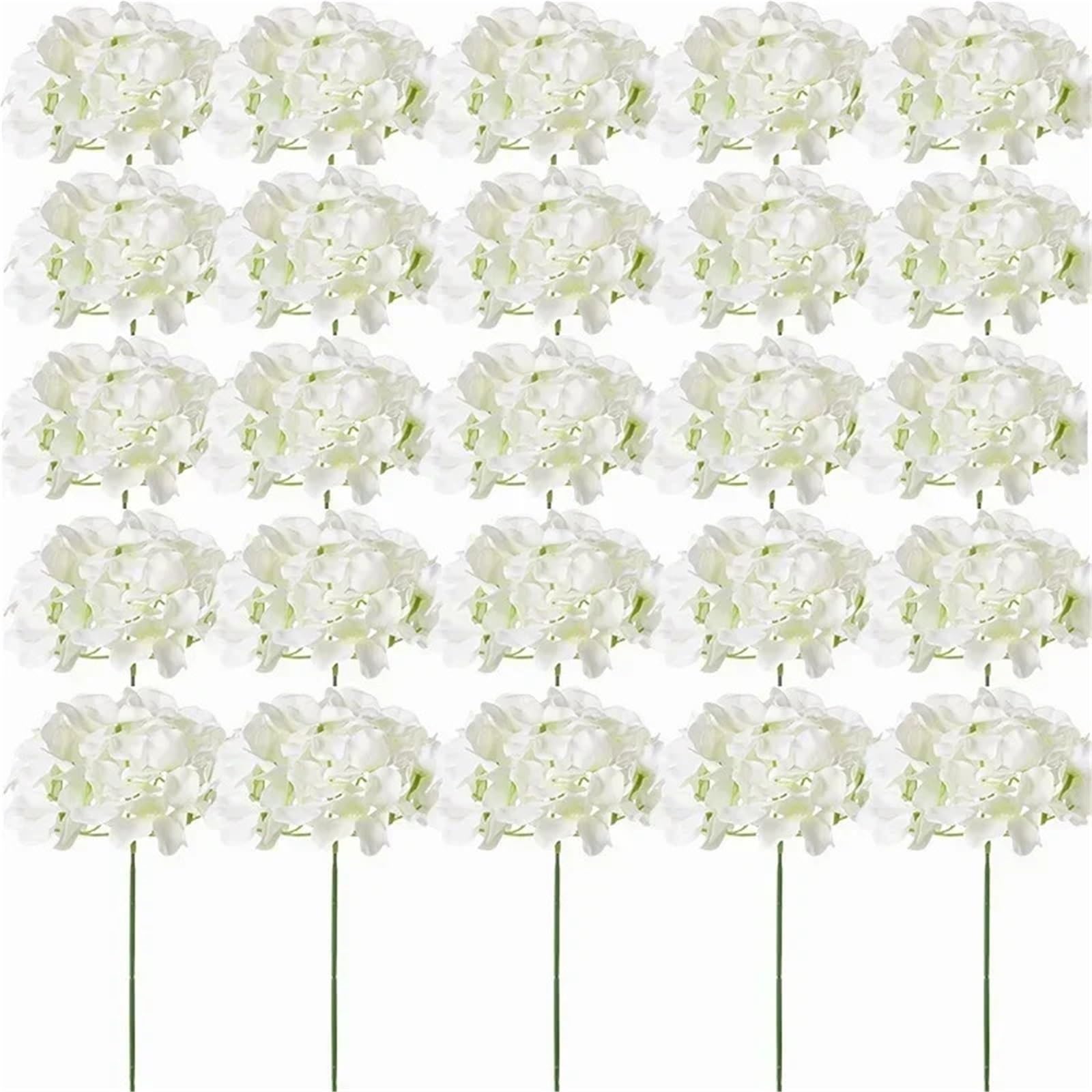 Dcrxz Artificial Flowers 10PCS Hydrangea Artificial Flowers Silk Hydrangea Heads Flowers for DIY Wedding Centerpiece Home Party Decoration(10pcs Ivory)