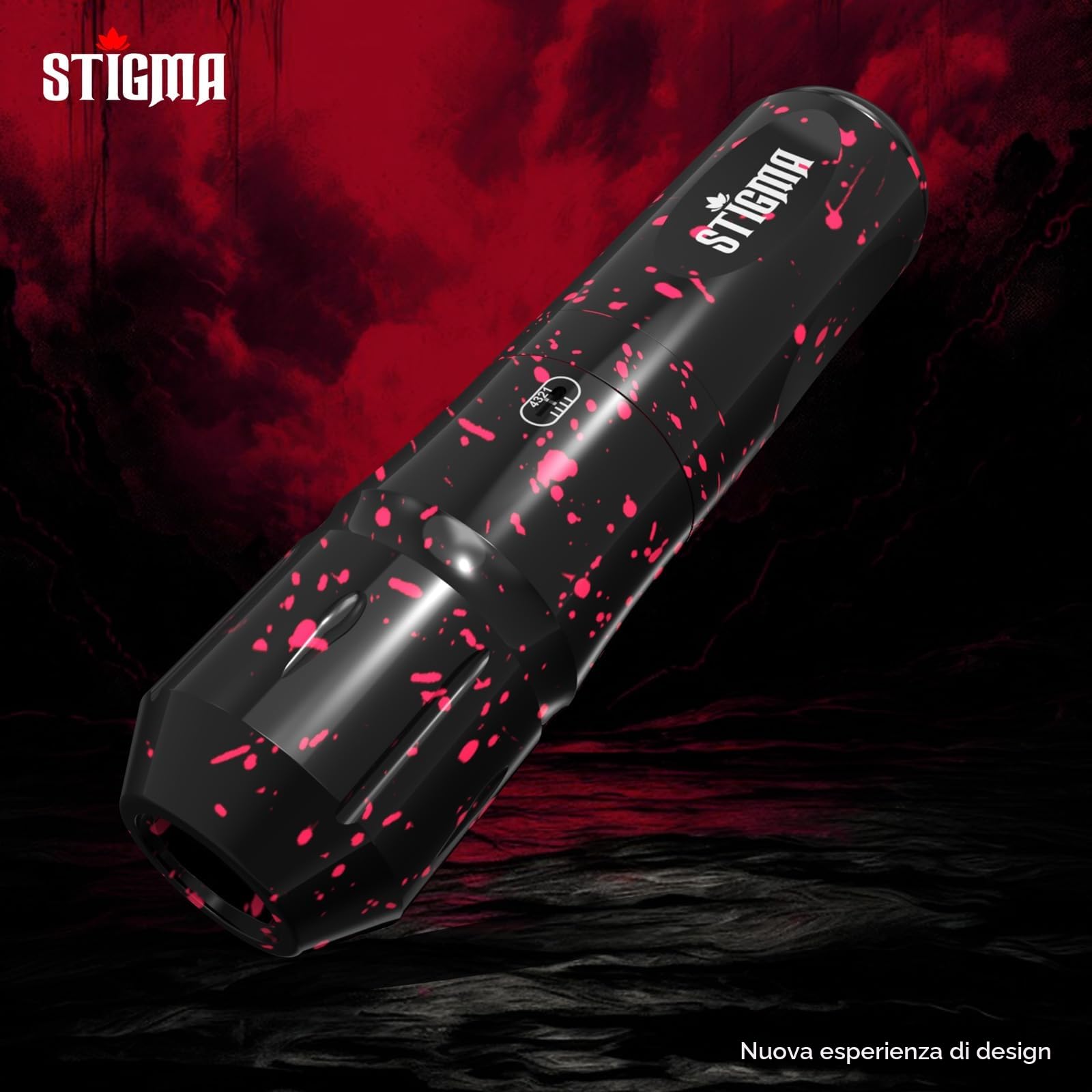 STIGMA Kit Macchina Rotativa per Tatuaggi Penna per Tatuaggi Completa con 20 Cartucce e Aghi Kit per Tatuaggi con Alimentazione a Display Digitale e Scatola di Plastica per Principianti e Tatuatori