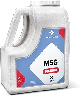 Dependable Food MSG - 8 lb. Resealable Bulk Jug - Non-GMO, Kosher Monosodium Glutamate Seasoning for Cooking, Flavor Enhancer