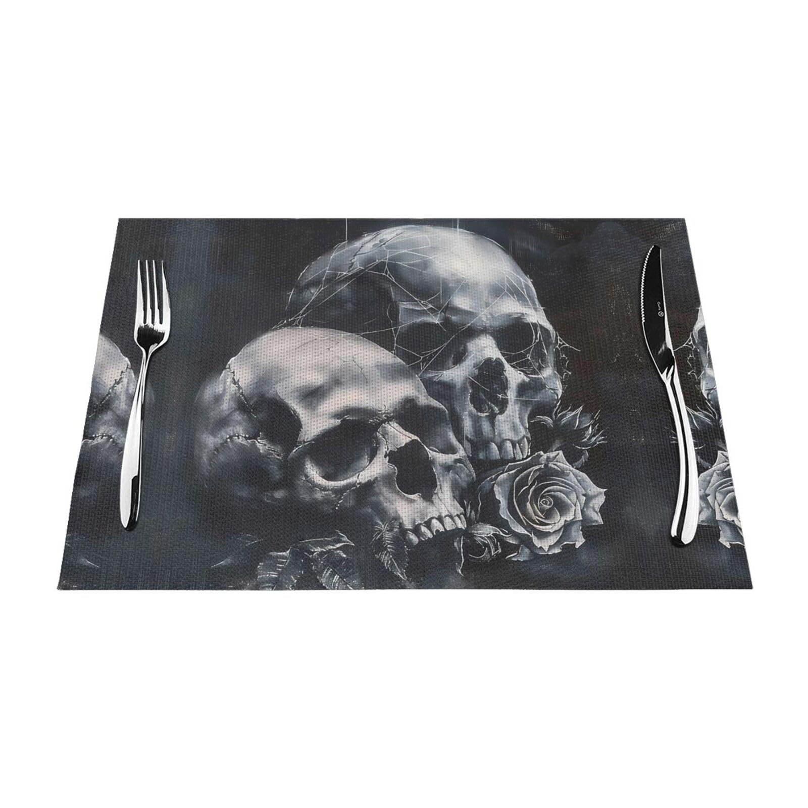 Zorin Black Placemats For Dining Table 4 Pcs Stain Resistant Reusable Table Mats Decoration For Kitchen Dining Restaurant Tables 12X18 In