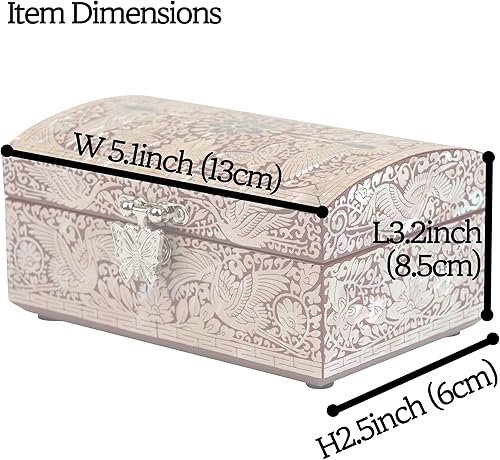 Miniatura 5 de February Mountain Caja de baratijas de nácar y caja organizadora de joyas, regalo para mamá, esposa, hermana, mejor amiga, novia, amiga, cumpleaños,