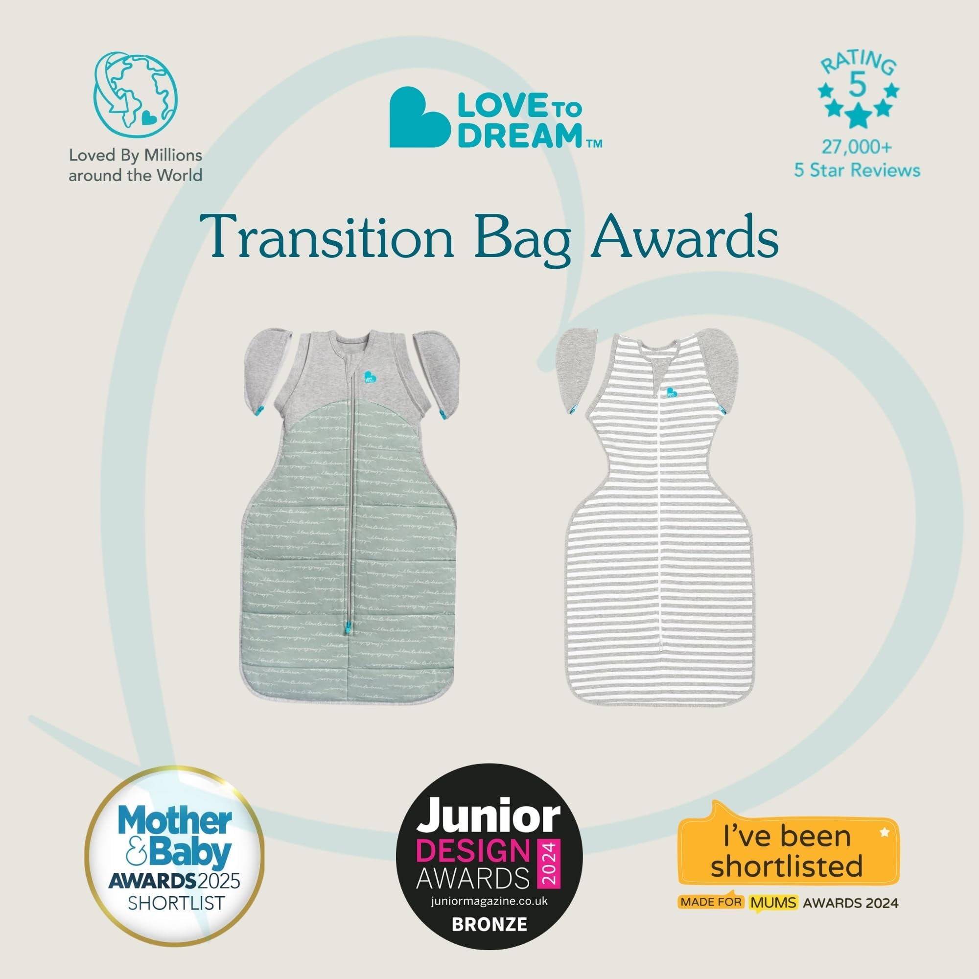Love To Dream Swaddle Up, Transition Bag Extra Warm, 3.5 TOG, Ideal Fabric for Cold Temperatures Below 16°C, Zip-off Wings - Image 3