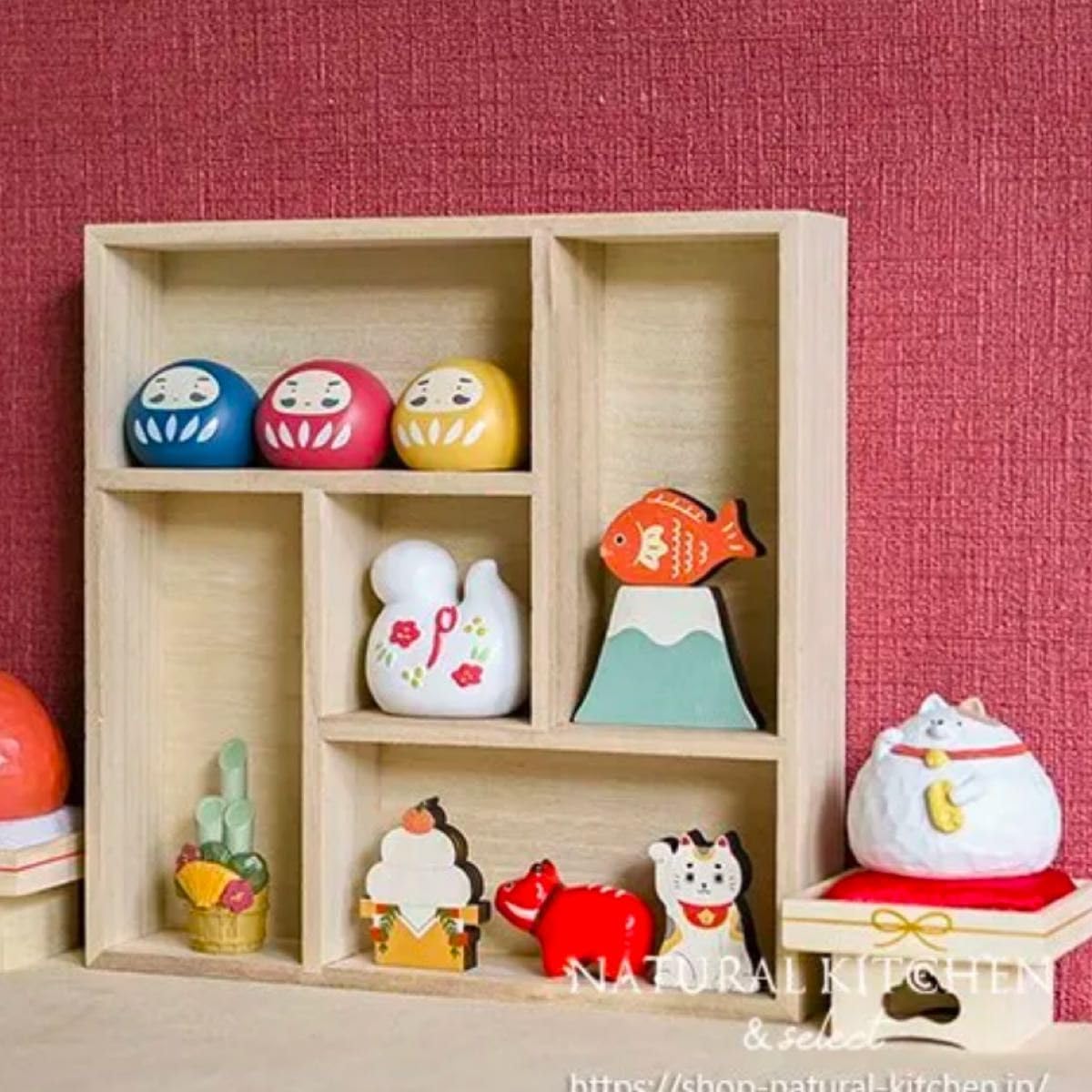 2025 鏡餅 ディスプレイラック 彩るお正月 サリュ 木製 オブジェセット 賑やかな お正月飾り ナチュラルキッチン