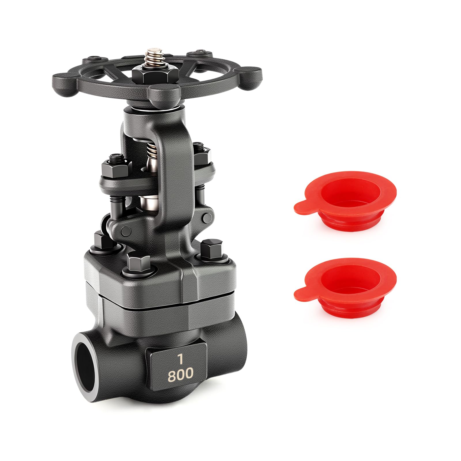 - TAISHER 1PCS Forging of Carbon Steel Weld Gate Valve, 1" OD Rotary Sluice Valve With Wheel Handle, For Water, Oil, Gas