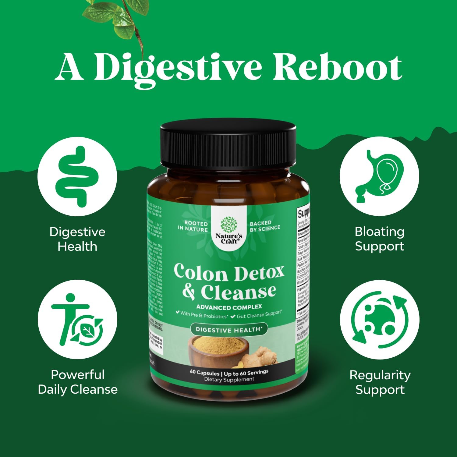 Bundle of Liver Cleanse Detox & Repair - Milk Thistle for Digestion & Immune Health - Ginger Root Choline Dandelion Root and Colon Cleanser & Detox - Lactobacillus Acidophilus Probiotic Body Cleanse