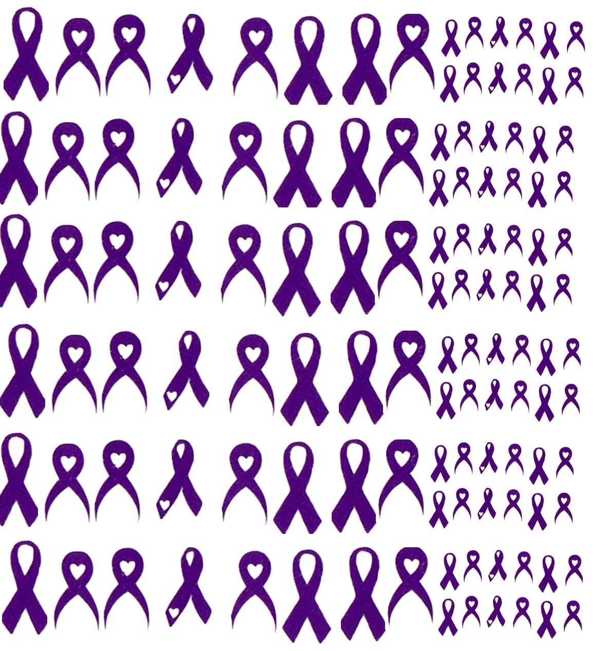 Fibromyalgia Collection (Fibromyalgia Nail Sticker Peel and Stick Ribbon Purple)