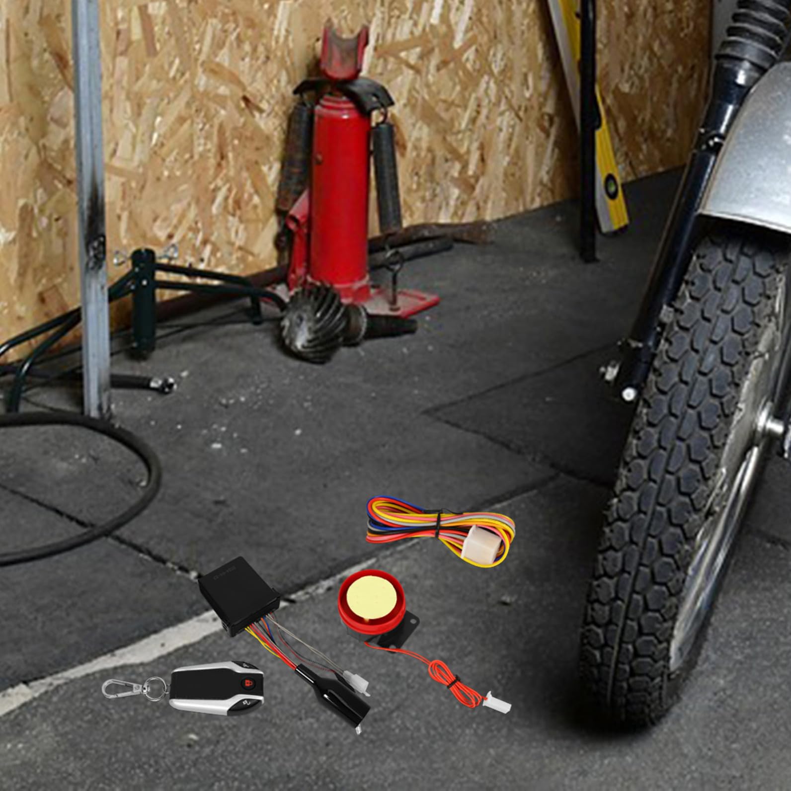 Zerodeko Kit Antifurto Moto Bloccaggio Automatico e Sblocco, Dispositivo Antifurto Professionale Resistente alle Intemperie Telecomando e Avviamento Remoto in Plastica