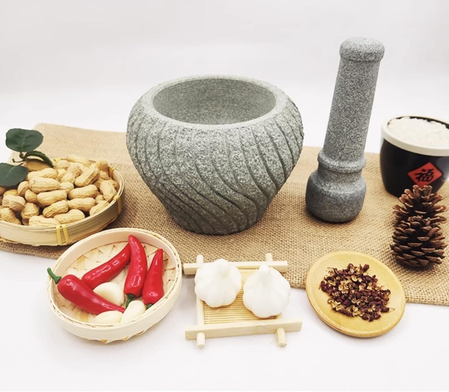 Pestle and mortar set,Pestle and Mortar,Mortar and Pestle Sets,Mortar and Pestle Set Unpolished Heavy Granite Mortar and Pestels Enhanced Performance and Organic Appearance Spice Grinder Grinder Spice