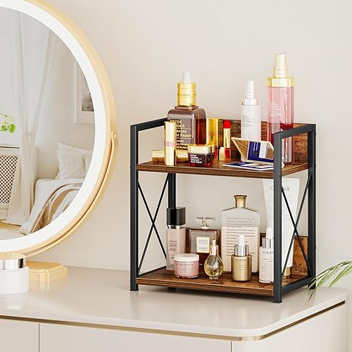 Miniatura 6 de Giikin Organizador de encimera de cocina, organizador de especias de 2 niveles para despensa, estante de encimera de cocina, organizador de estación