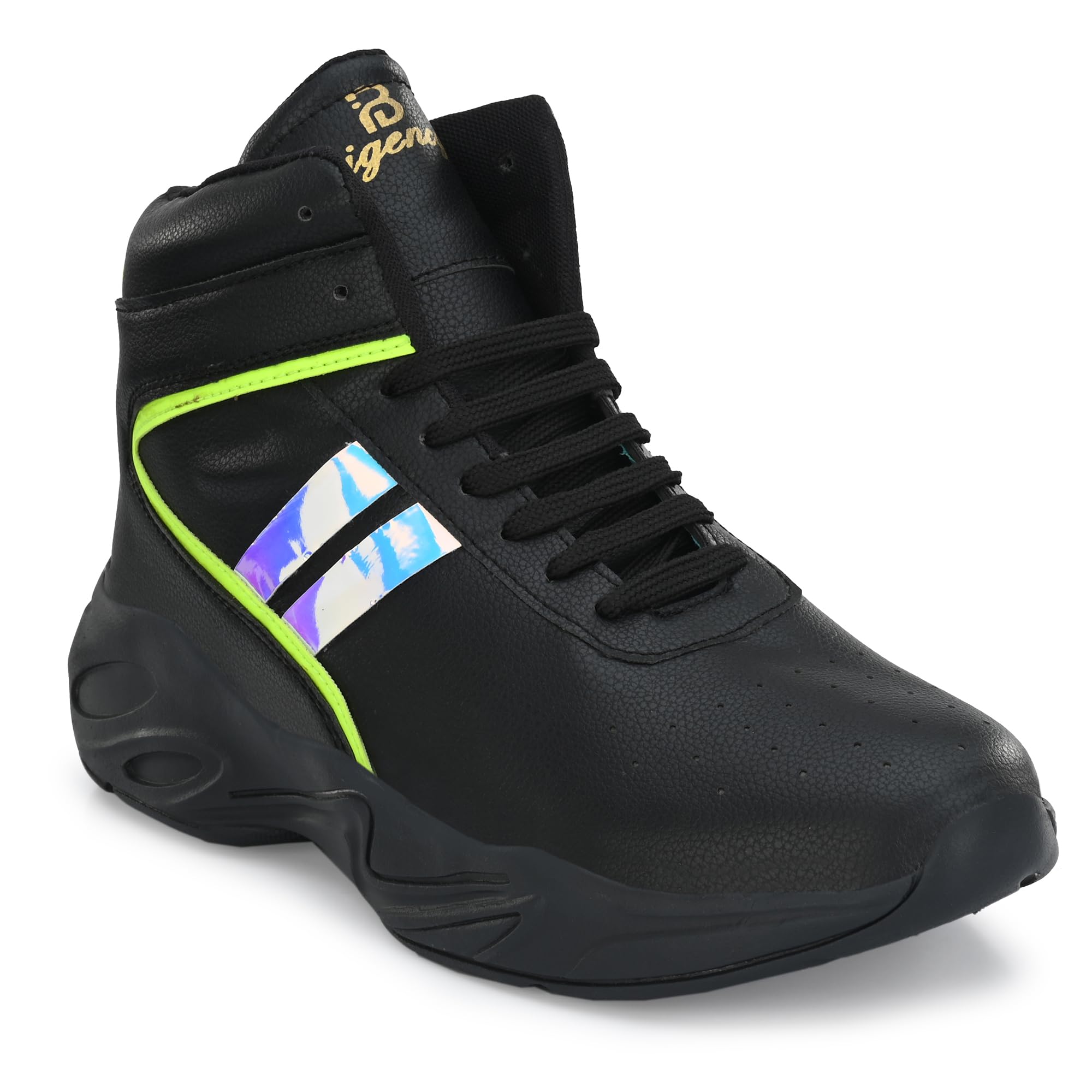 GenericMk Enterprises Shoes 'Black adi' Synthetic Leather Ankle Length Boots/Sneakers,Casual Shoes for Men's and Boys