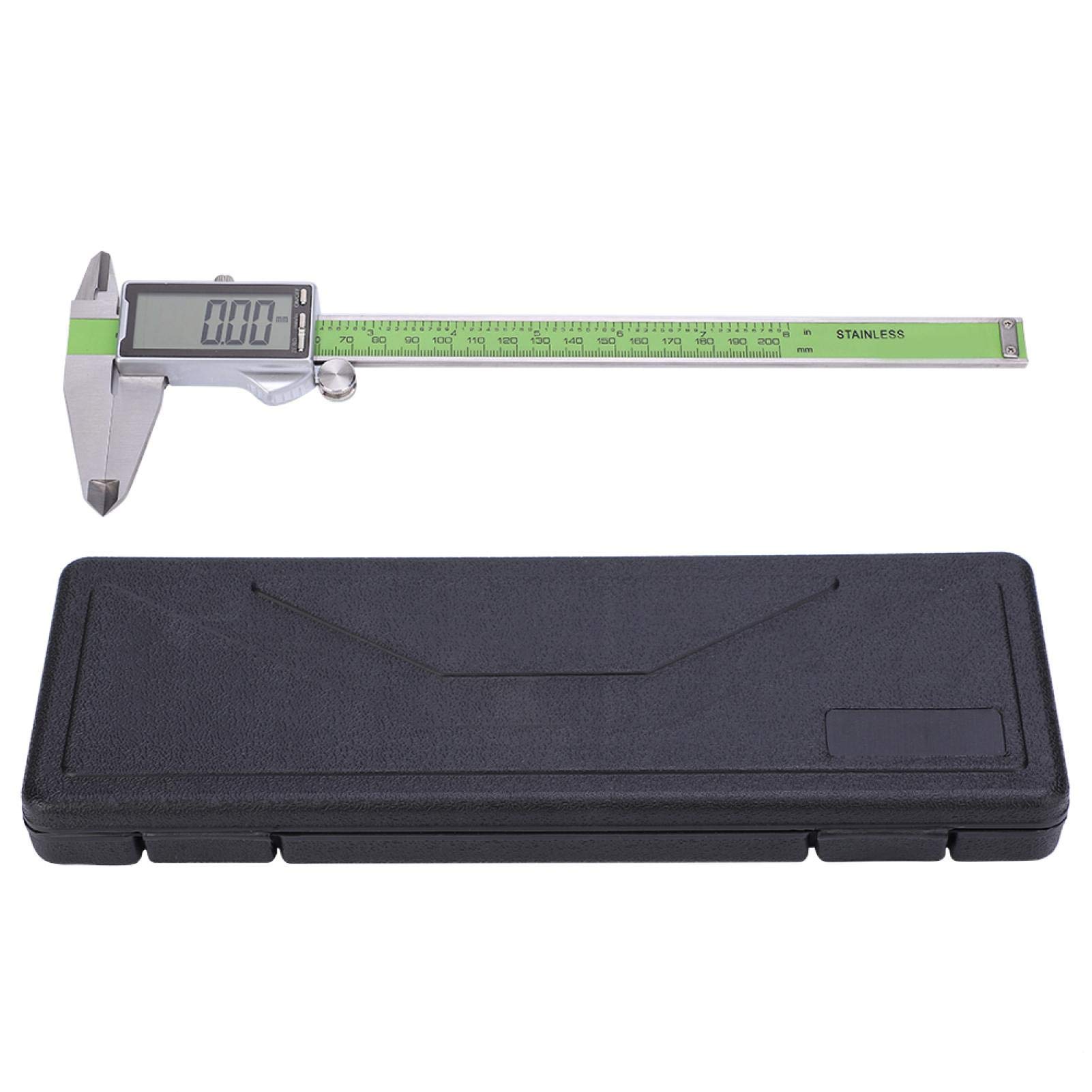 Calibrador digital, calibre de regla electrónica de resistencia de acero inoxidable con pantalla LED, conversión de pulgadas/métricas(200mm)