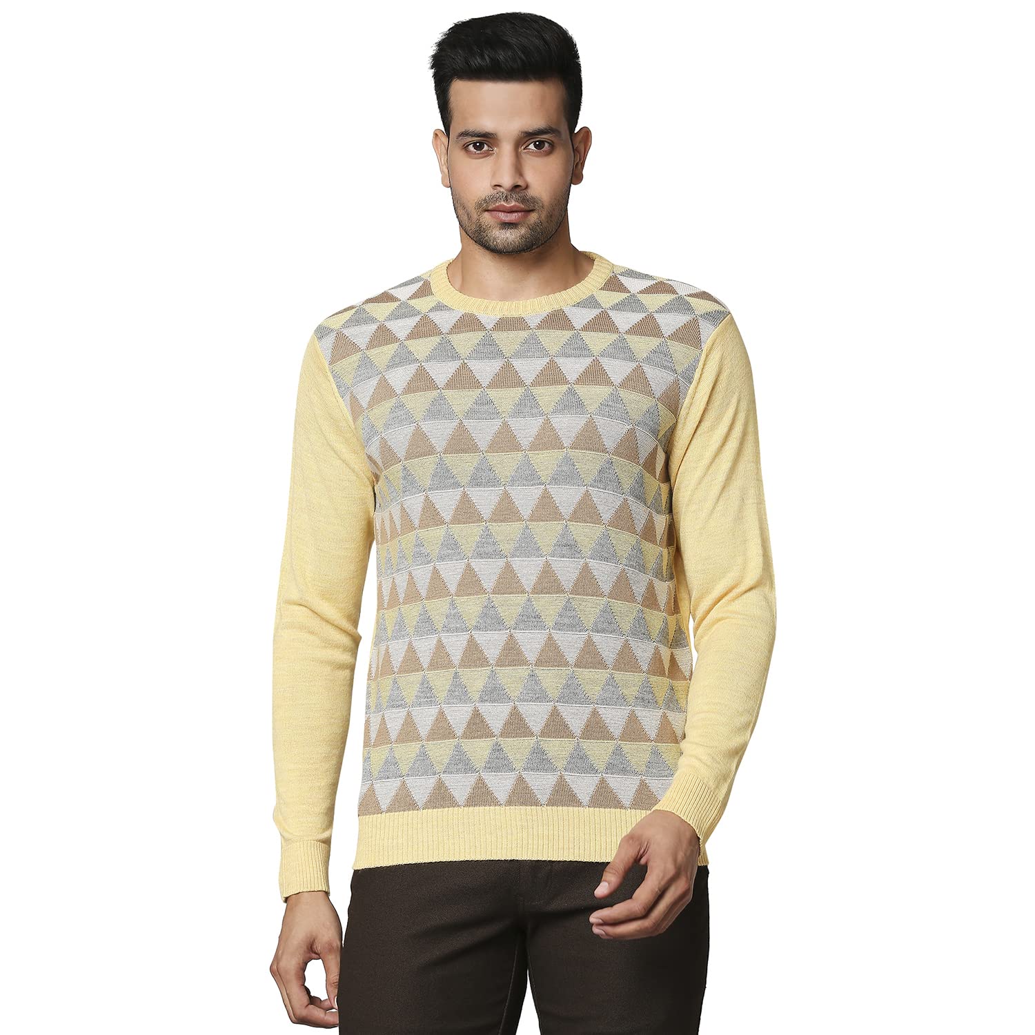 raymond Men's Wool Blend Round Neck Casual Sweater-picture-12