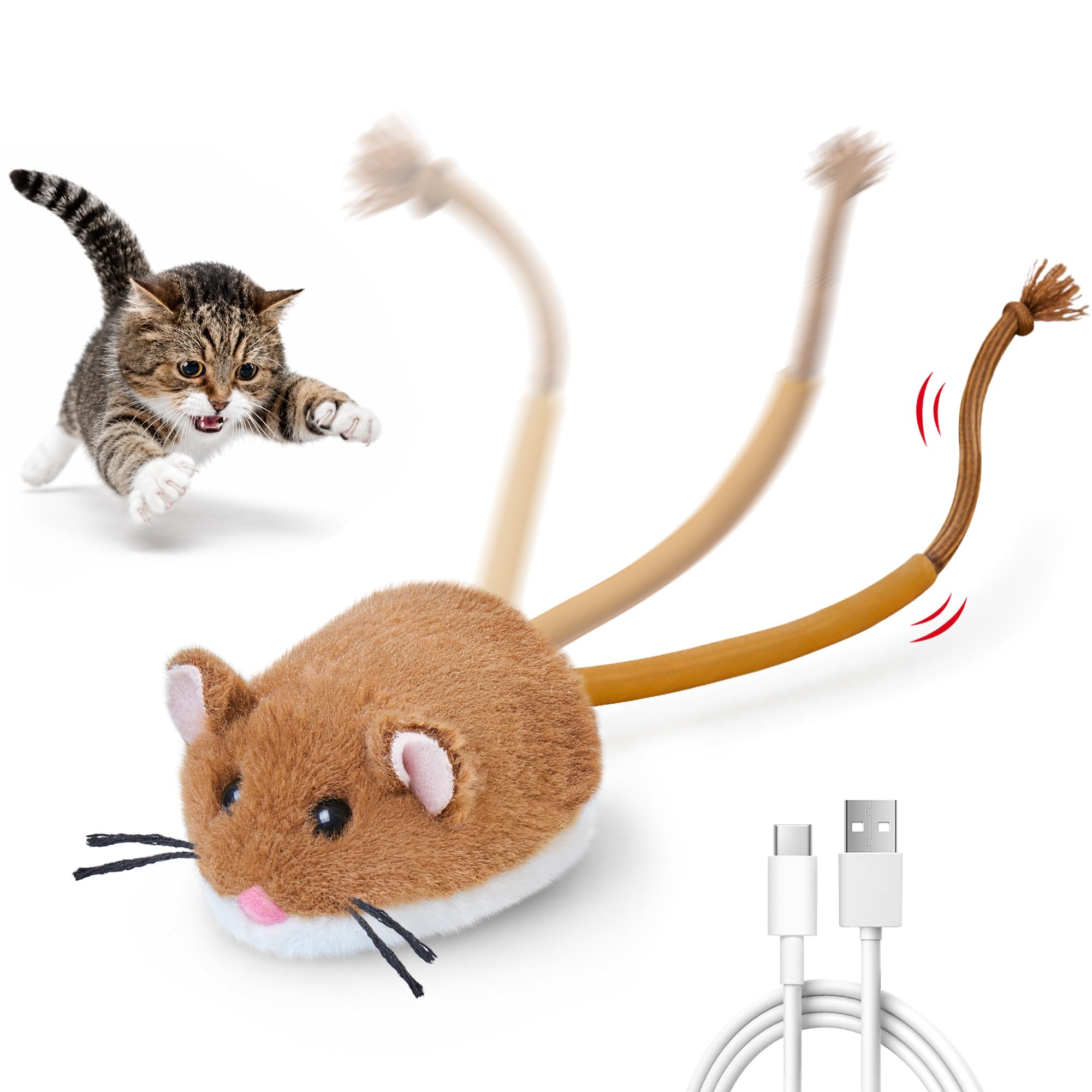 Potaroma Souris électrique - Jouet pour chat