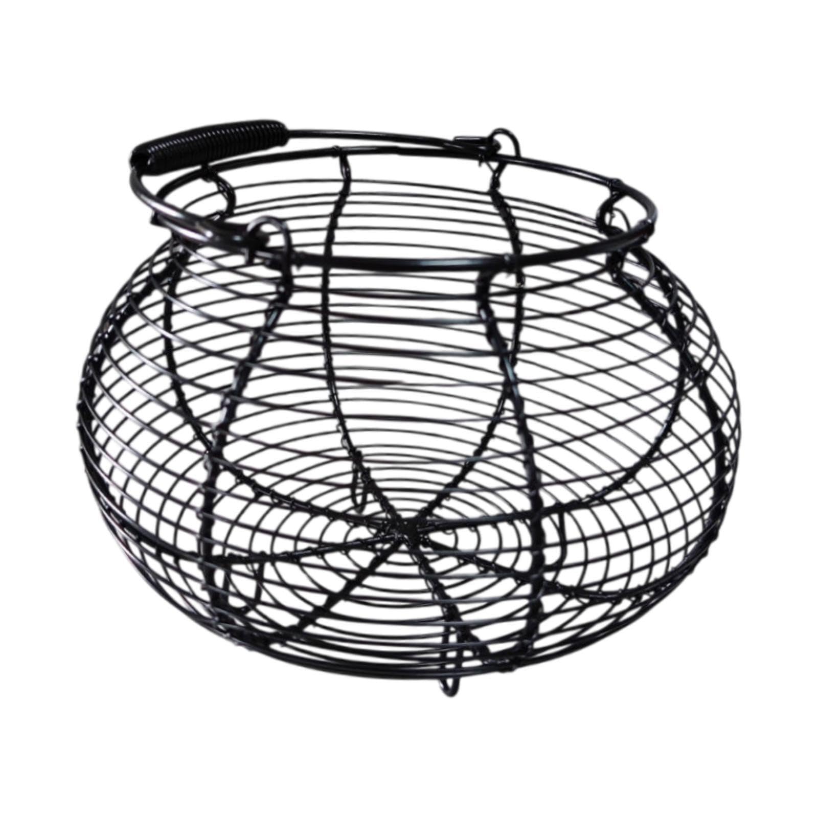 YIXANNX Farmhouse Style Wire Egg Basket Gathering Fresh Eggs Kitchen Storage Solutions Using Decorative Wire Egg Basket Fresh Holder Gathering Metal With