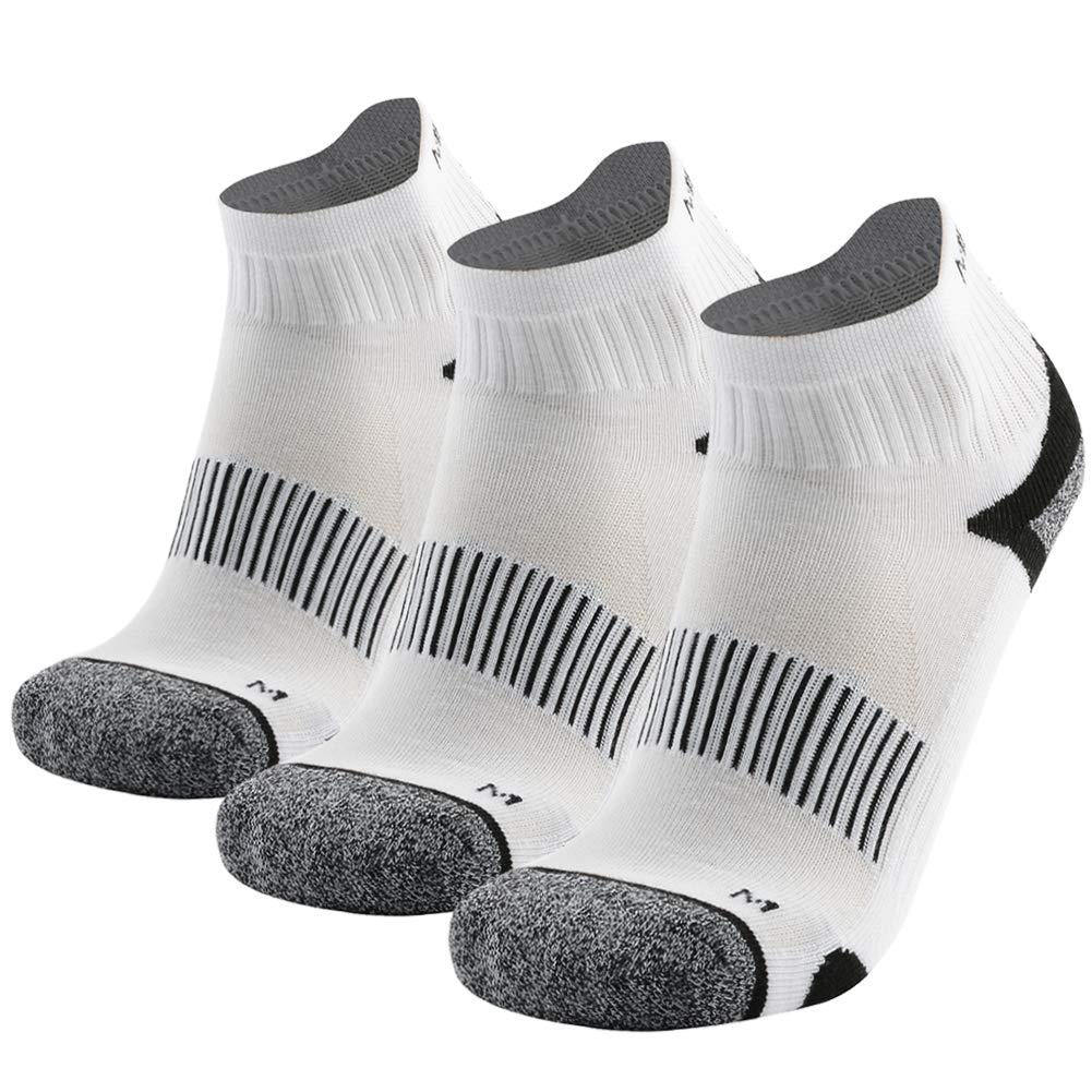 MK MEIKANHiking Running Socks for Men and Women, Athletic Cushion Ankle Quarter Socks 3 Pairs