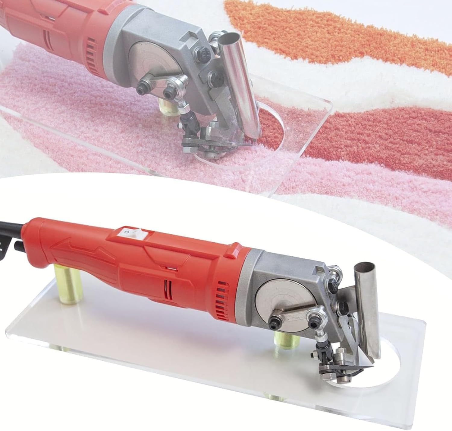Ciseaux électriques pour moquette, 1500 tr/min, lame à 90° et profondeur de rainure réglable, coupe-tapis à faible bruit pour touffetage et bricolage de tapis
