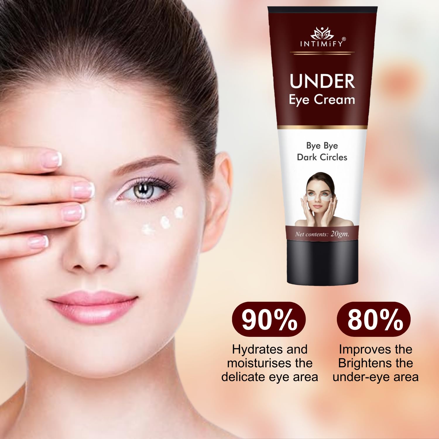 INTIMIFY Under Eye Cream | Dark Circles Removal Cream For Women & Men | Reduces Dark Circles, Wrinkles & Fine Lines | 20g — Amazon image 4