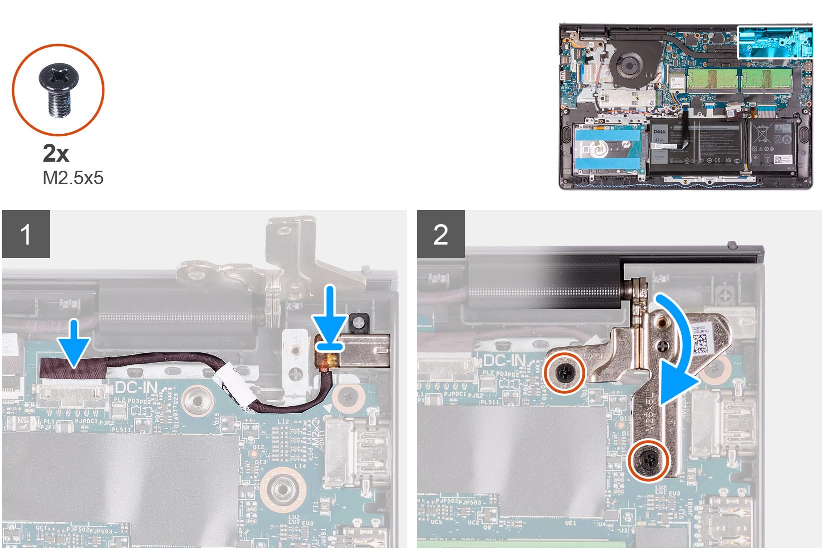 Cavo Jack Alimentazione DC Per Dell Vostro 3480, 3580, 3490, 3590 (nero) - Foto 1