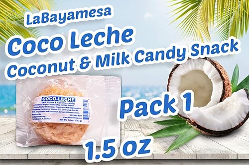 Miniatura 2 de La Bayamesa  Coco Leche  1.5 oz (42.5g)  Piezas envueltas individualmente  Bocadillo de coco y caramelo de leche de primera calidad  Yogur de coco