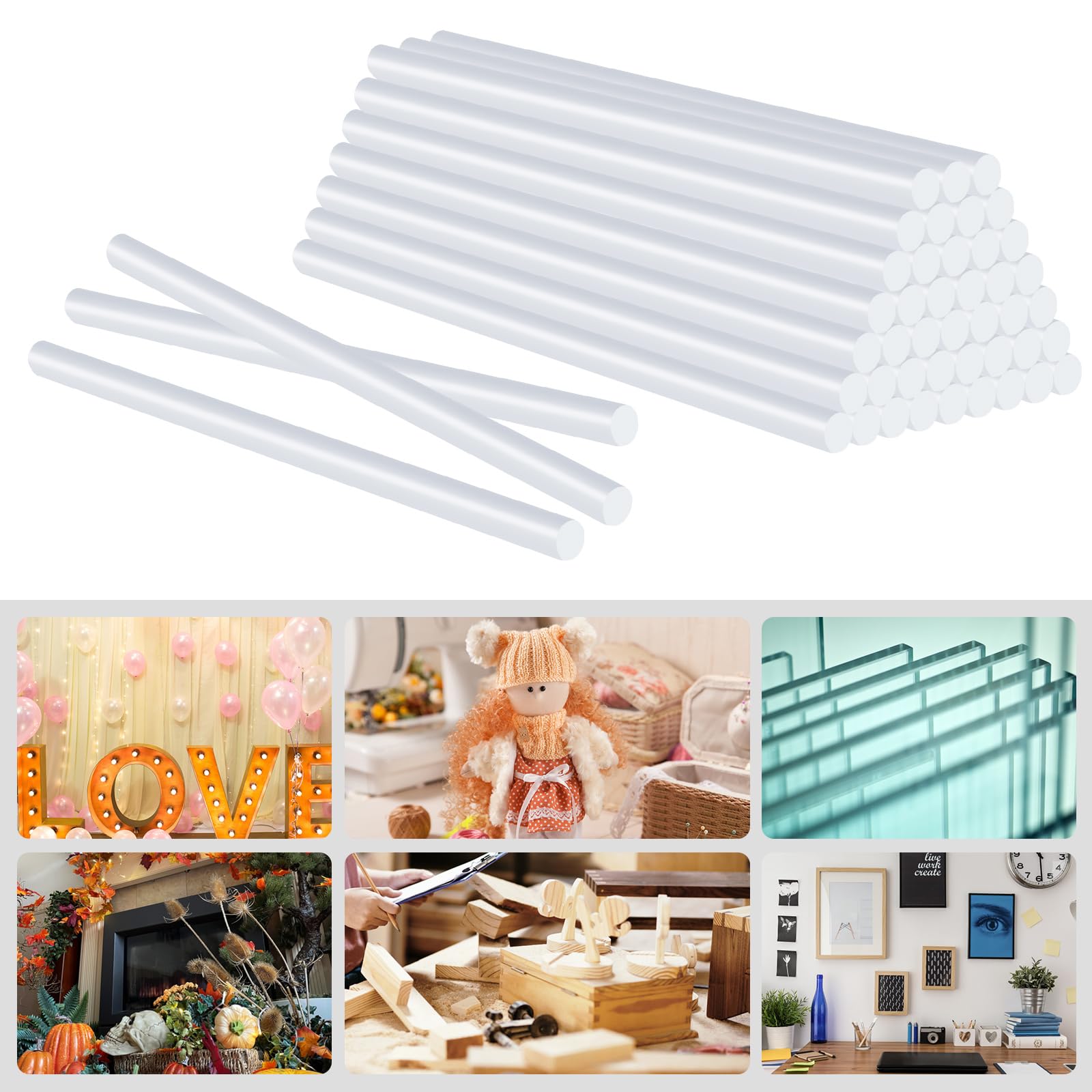 45 Pezzi Colla a Caldo Ø 11 x 190 mm,Colla a Caldo Ricariche Trasparente, Stick di Colla ad Asciugatura Rapida, per la Maggior Parte delle Pistole Adesive, Bastoncini di Colla per Fai da te