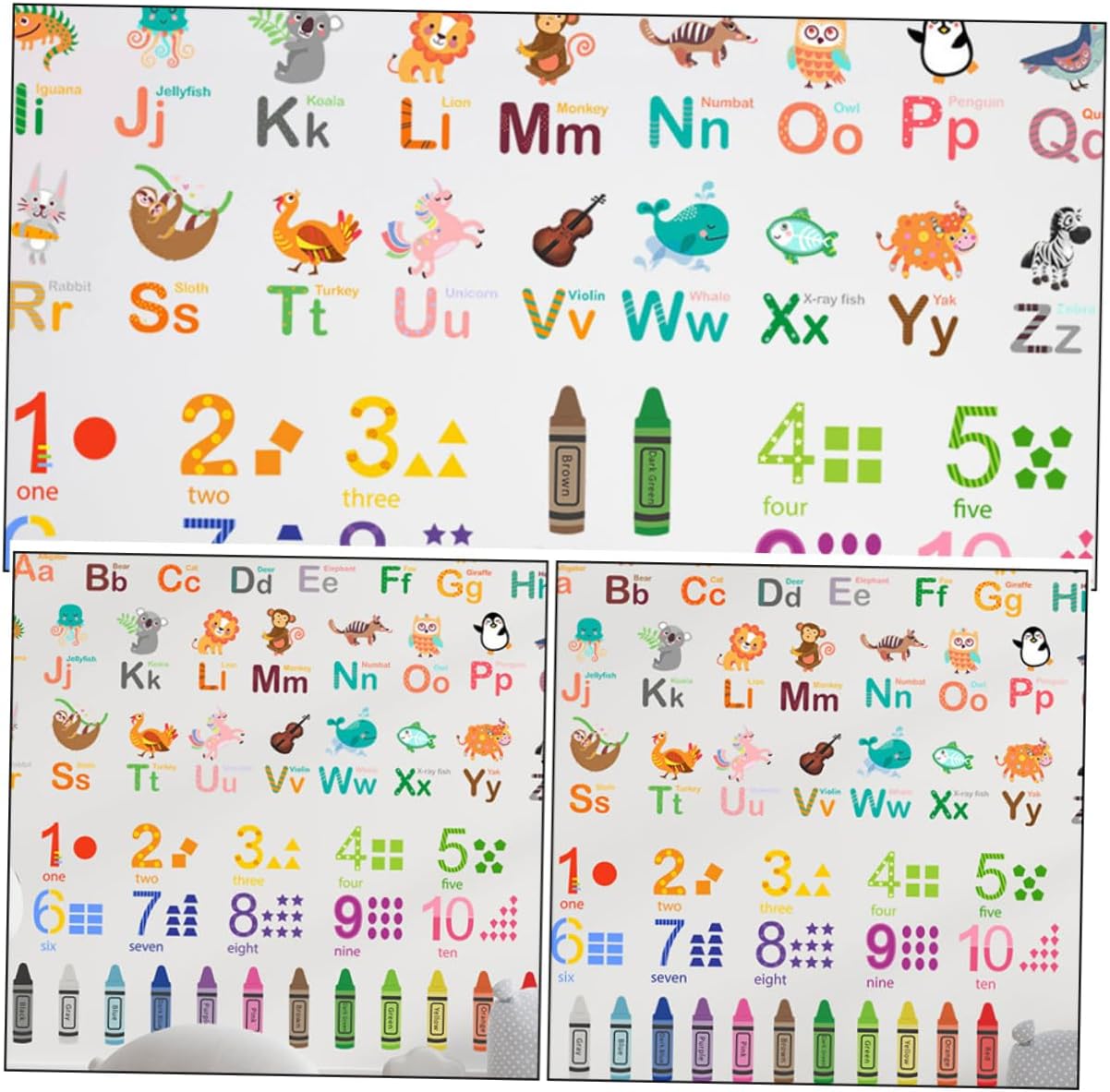 1Set Educational Alphabet and Number Wall Stickers Removable Decals for Rooms Nursery and Classrooms Learning Tool
