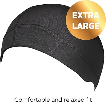 DONNA Argan Spandex Dome Wig Cap, 1PC, Black - Ideal for Face Wash, Shower Cap, and Hair Wax Stick Application