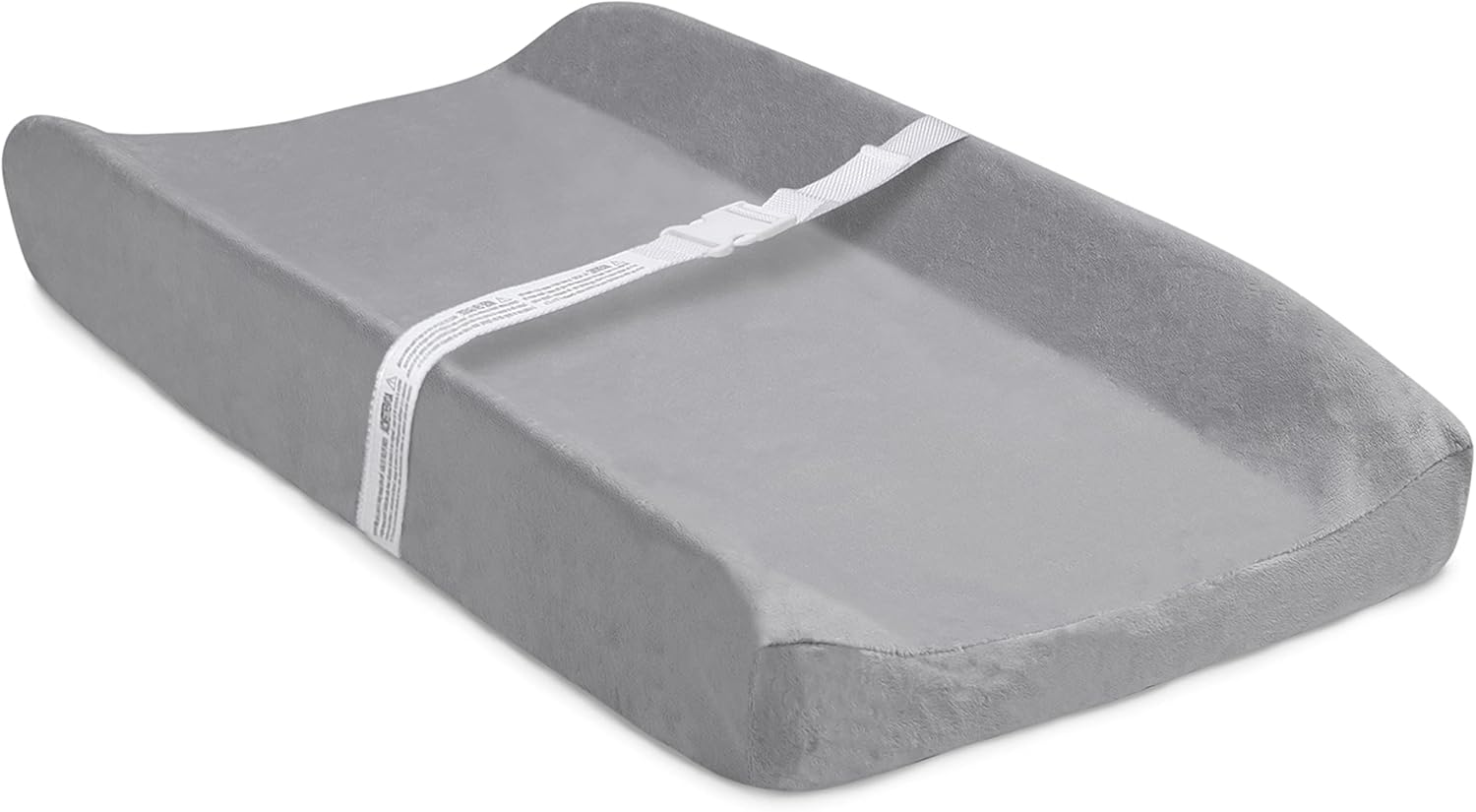 Gray Contoured Baby Changing Pad with Plush Cover