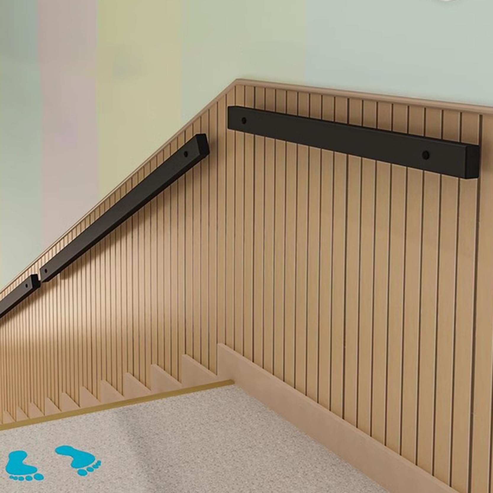 Rambarde en bois escaliers intérieurs garde-corps sécurité kit barres support escalier