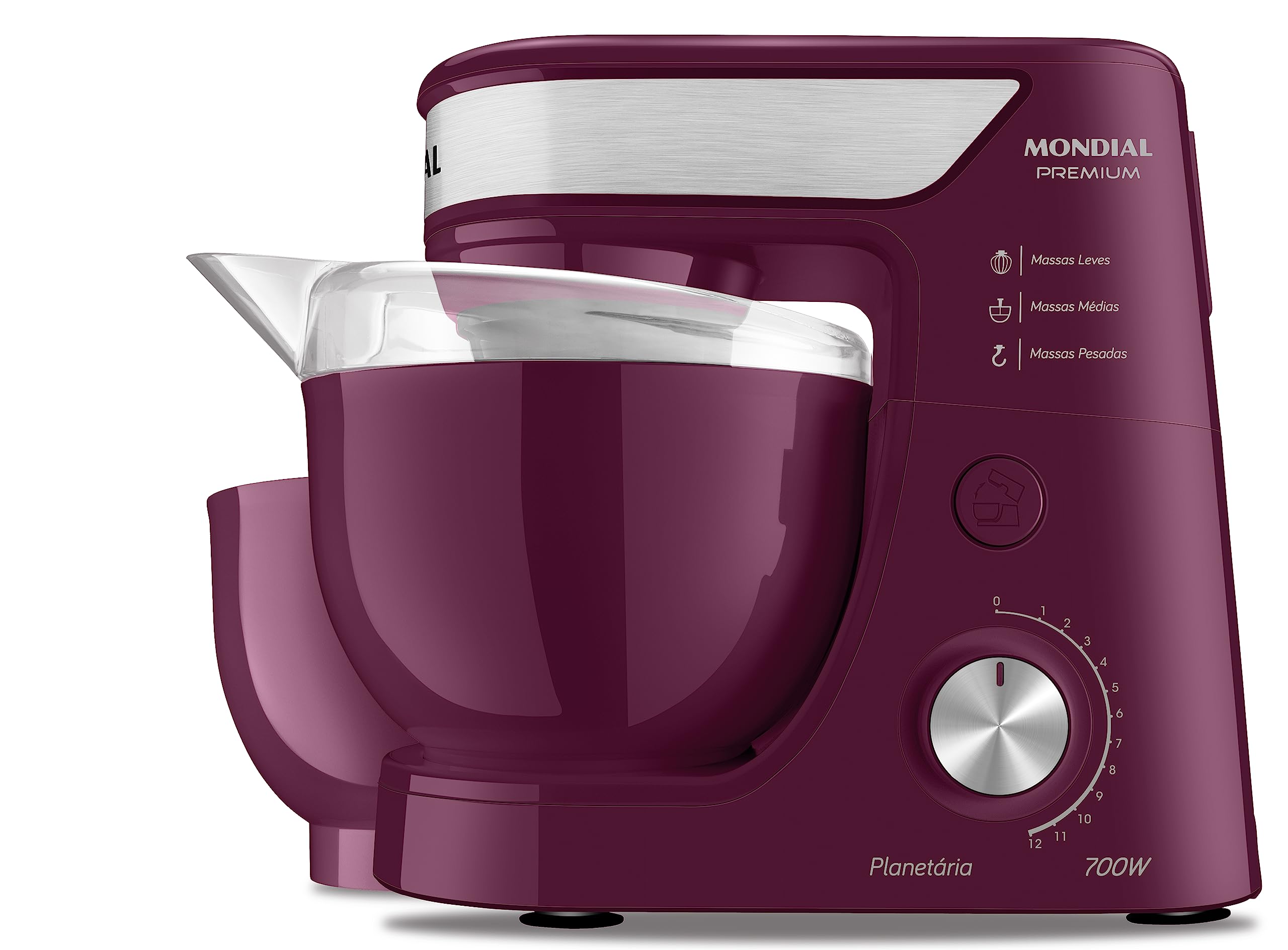 Batedeira Planetária, Mondial, MarsalaInox, 700W, 220V - BP-01P-M