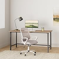 Vista 2 de Silla de oficina, silla ergonómica de escritorio para el hogar, silla de malla con respaldo medio, silla giratoria para computadora con soporte