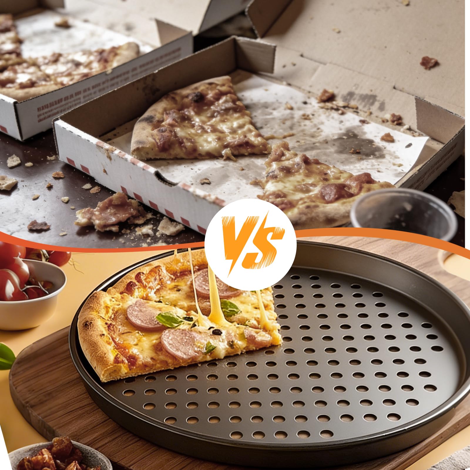 Lot de 4 plaques à pizza rondes perforées - Diamètre : 29 cm - Résistantes à la chaleur - Pour four à pizza et four jusqu'à 230 °C