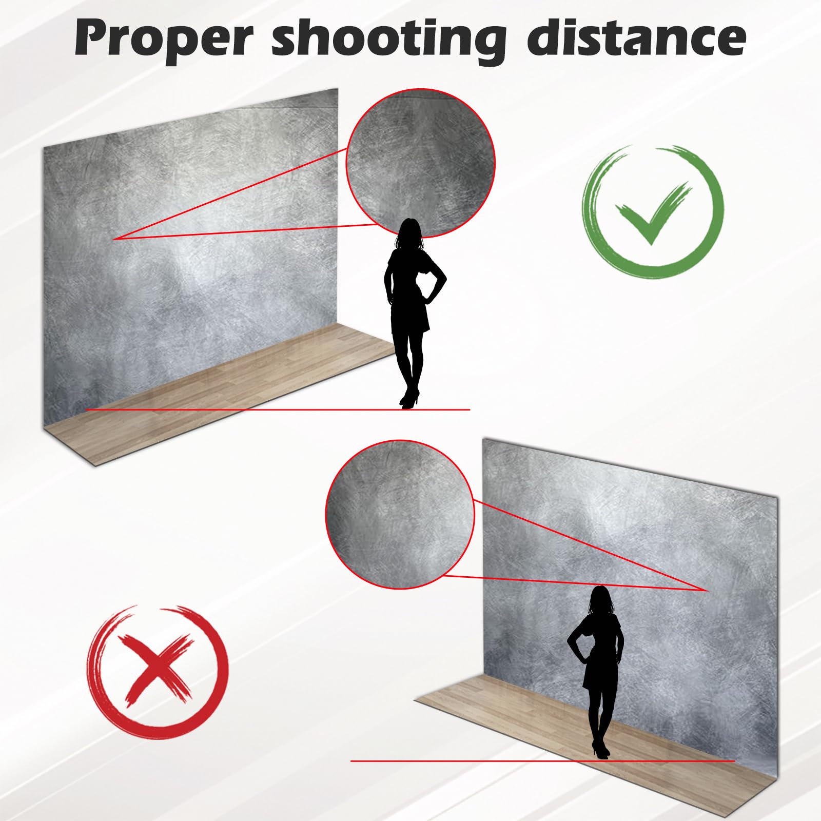 Abstrakter Fotohintergrund Stoff 243x300 cm Groß Dick Polyester Hintergrund mit 4 Clips,Foto-Requisiten, Fotoshooting-Studio,Produktfotografie for Portrait Photo Background Adult Kids Headshot (Grau)