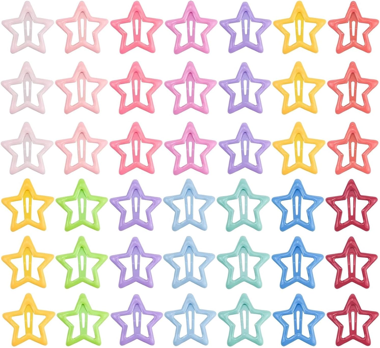60 PCS Star Snap Hair Clips Non-slip Toddlers Colorful Cute Lovely Metal Hair Barrettes Hair Accessories for Women Girls (Style 8)
